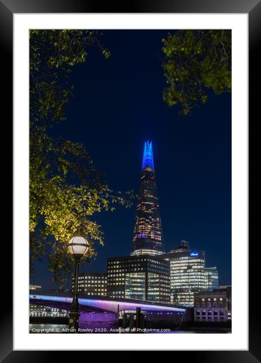 Blue hour at The Shard Framed Mounted Print by Adrian Rowley