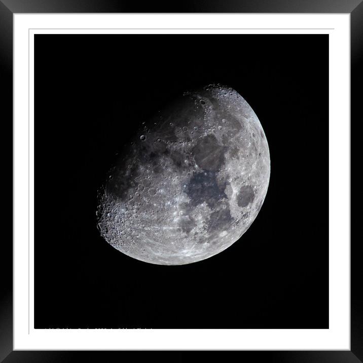 Waxing Gibbous Moon Framed Mounted Print by Adrian Rowley