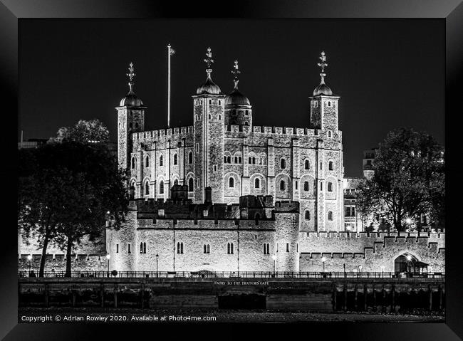 The Tower in Monochrome Framed Print by Adrian Rowley