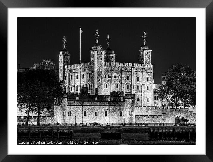 The Tower in Monochrome Framed Mounted Print by Adrian Rowley