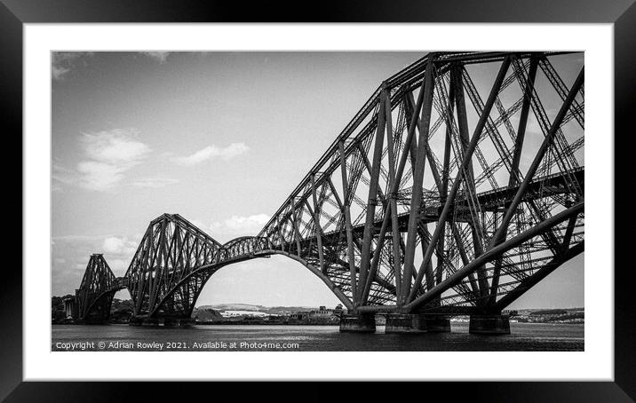 The Forth Bridge Monochrome Framed Mounted Print by Adrian Rowley