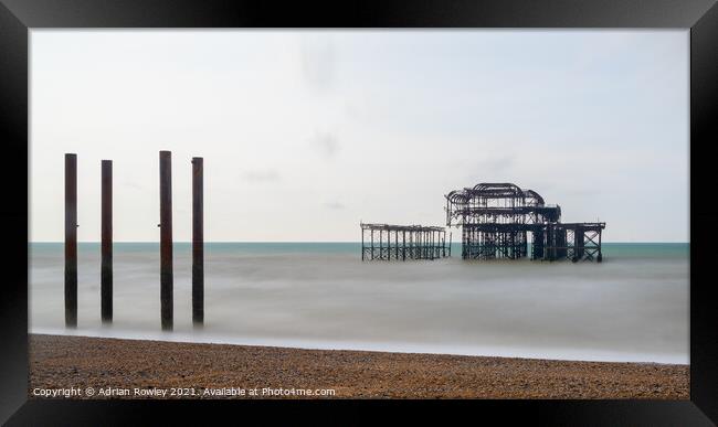 West Pier Long Exposure Framed Print by Adrian Rowley