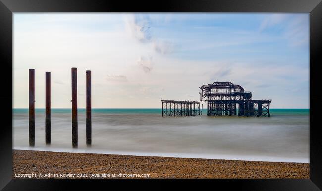 West Pier Long Exposure  Framed Print by Adrian Rowley