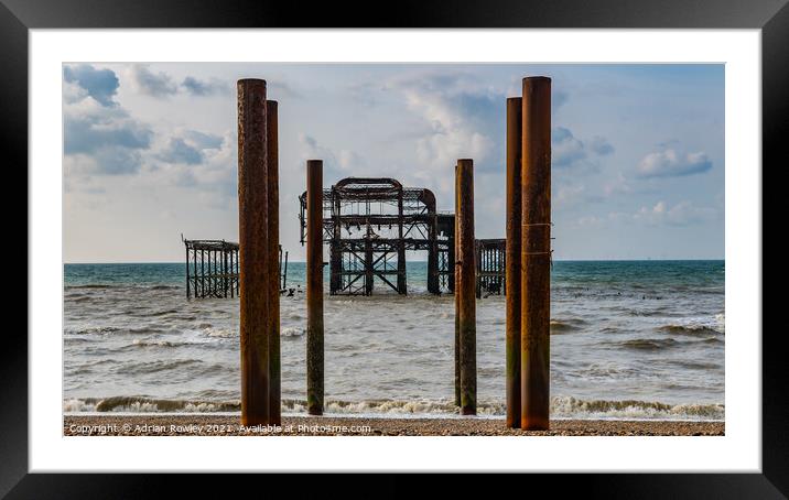 West Pier Brighton  Framed Mounted Print by Adrian Rowley