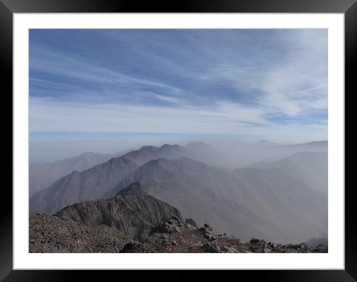 Mount Toubkal Summit Framed Mounted Print by Alex Skinner
