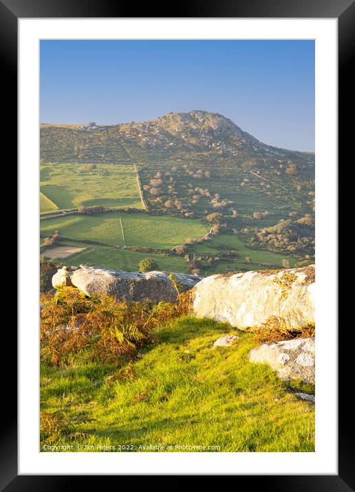 Sharp tor from Stowes Hill Bodmin Moor Framed Mounted Print by Jim Peters