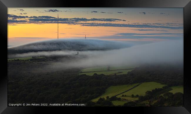 Mist on Bodmin Moor at Caradon Hill from Sharp Tor Framed Print by Jim Peters