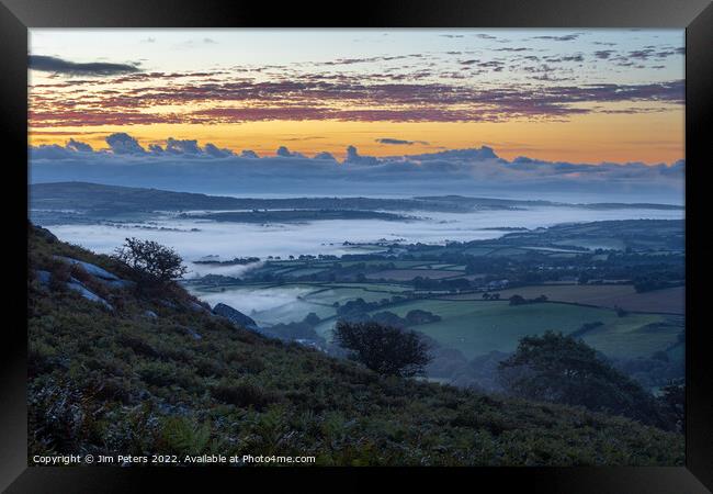 Mist in the Lyhner valley Cornwall Framed Print by Jim Peters