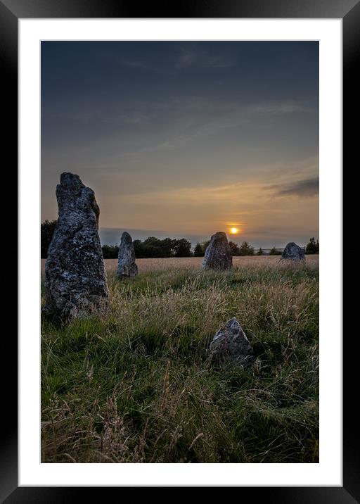 Duloe Stone Circle Framed Mounted Print by Jim Peters