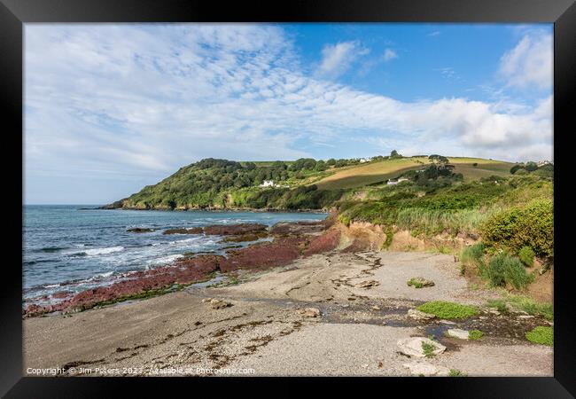 Talland Bay on the south Cornish coast Framed Print by Jim Peters