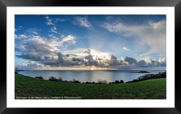 Great Light in Looe Bay Cornwall Framed Mounted Print by Jim Peters