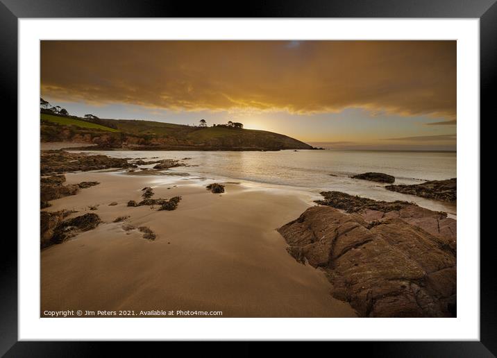 First Light at Talland Bay Cornwall Framed Mounted Print by Jim Peters