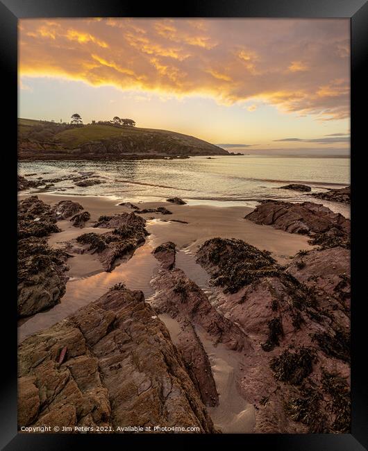First Light at Talland Bay Cornwall Framed Print by Jim Peters
