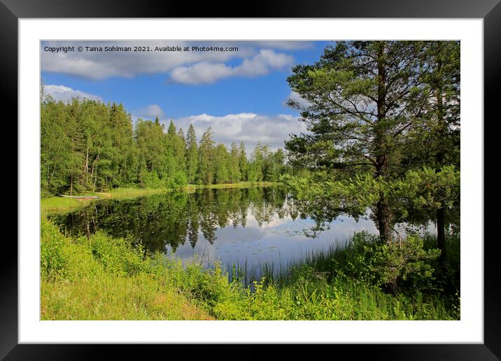 Lake Sorvasto Summer Landscape Framed Mounted Print by Taina Sohlman