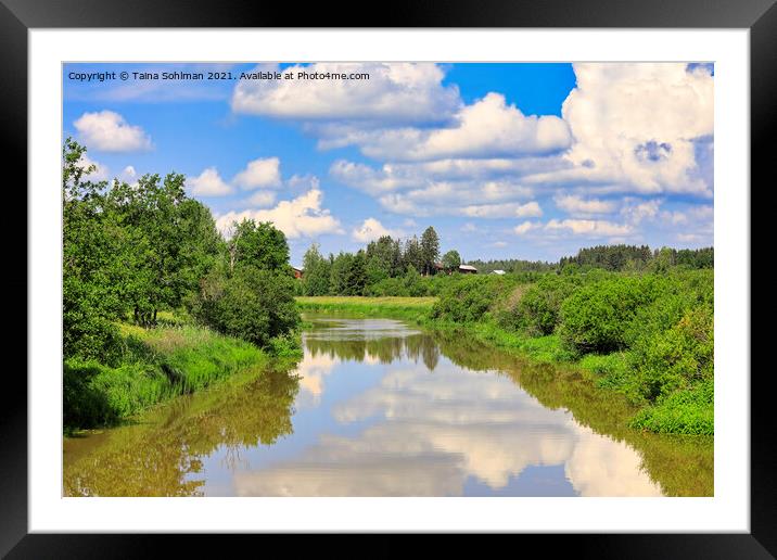 Summer Lake Reflections on Beautiful Day Framed Mounted Print by Taina Sohlman