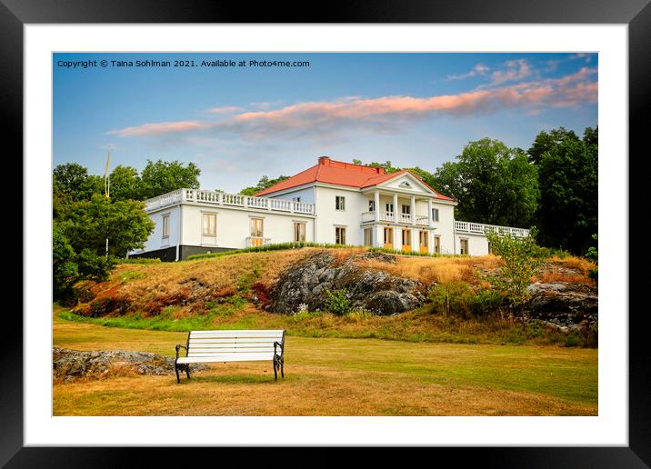 Söderlångvik Manor, Finland, in Golden Hour Light Framed Mounted Print by Taina Sohlman