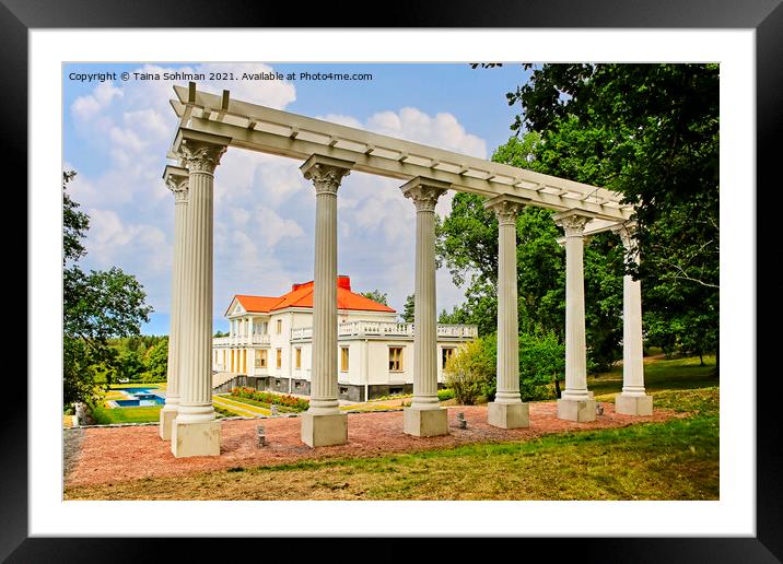 Söderlångvik Manor with Corinthian Columns, Kimito Framed Mounted Print by Taina Sohlman