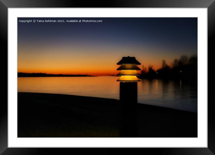 Lamplight in the Morning by Seaside Walkway Framed Mounted Print by Taina Sohlman