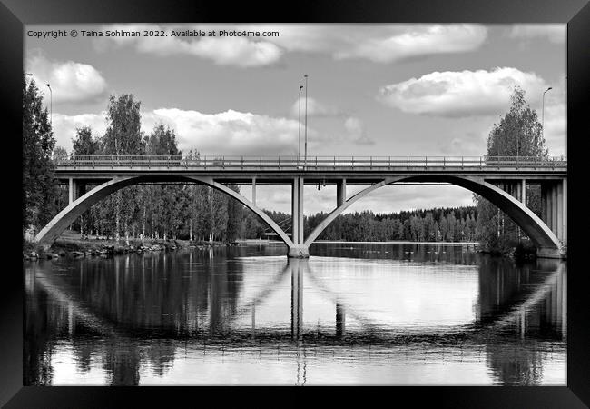 Äänekoski Bridge, Finland Monochrome Framed Print by Taina Sohlman