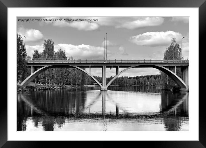 Äänekoski Bridge, Finland Monochrome Framed Mounted Print by Taina Sohlman