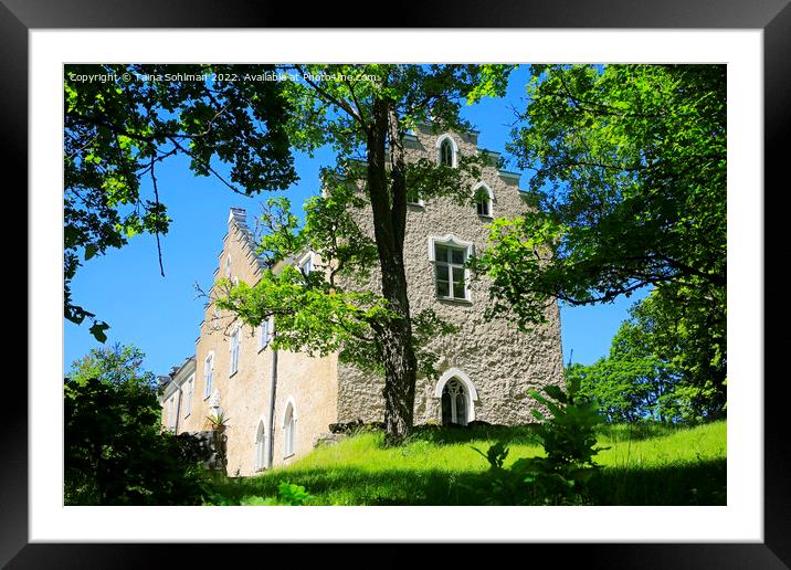 Suitia Manor Castle Among Oak Trees Framed Mounted Print by Taina Sohlman