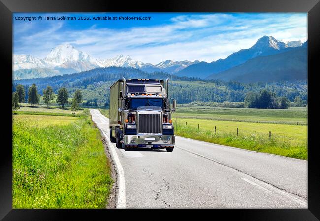 Trucking Through the Mountains  Framed Print by Taina Sohlman