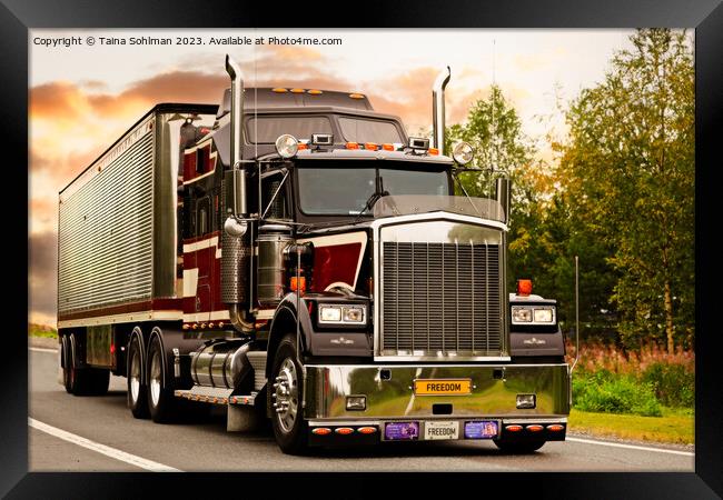 Classic American Semi Trailer Truck Trucking  Framed Print by Taina Sohlman