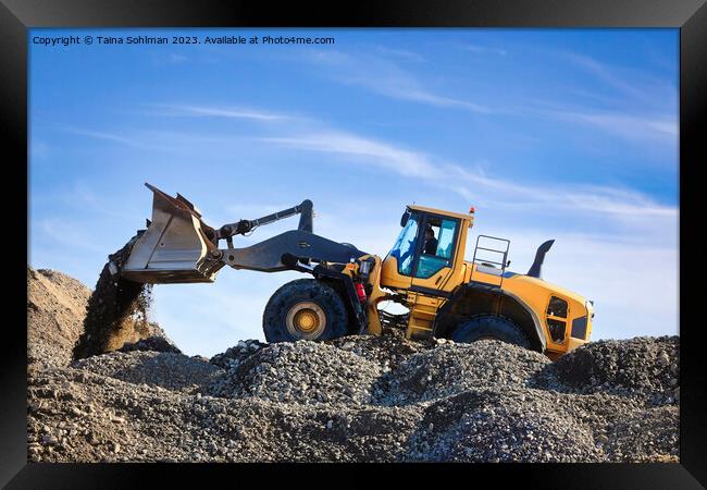 Wheel Loader Working at Construction Site Framed Print by Taina Sohlman