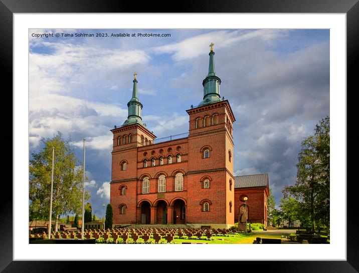 Tyrvää Church with Two Towers in Sastamala, Finland Framed Mounted Print by Taina Sohlman