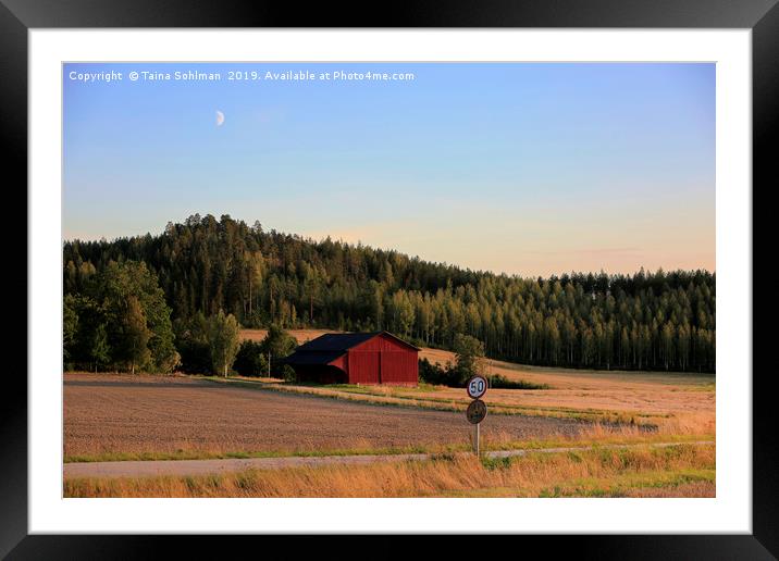 Nightfall in the Country Framed Mounted Print by Taina Sohlman