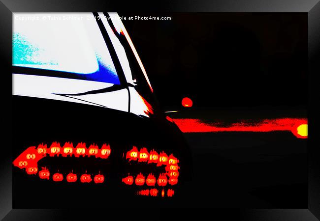 Car Rear Light at Right Turn Framed Print by Taina Sohlman