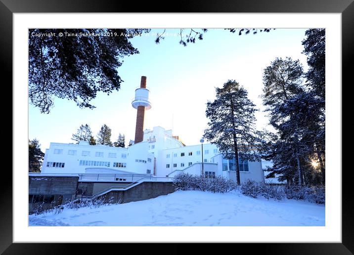 Paimio Sanatorium by Alvar Aalto in Winter Framed Mounted Print by Taina Sohlman