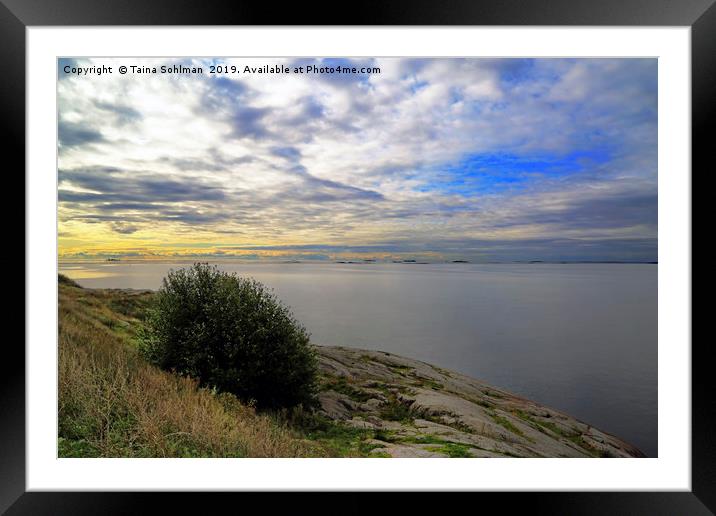 Moody Sky Over the Sea Framed Mounted Print by Taina Sohlman