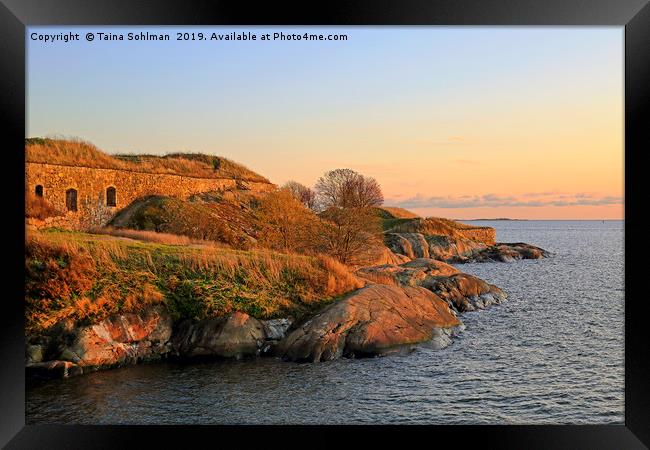Sea Fortress at Golden Hour Framed Print by Taina Sohlman
