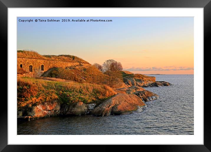 Sea Fortress at Golden Hour Framed Mounted Print by Taina Sohlman