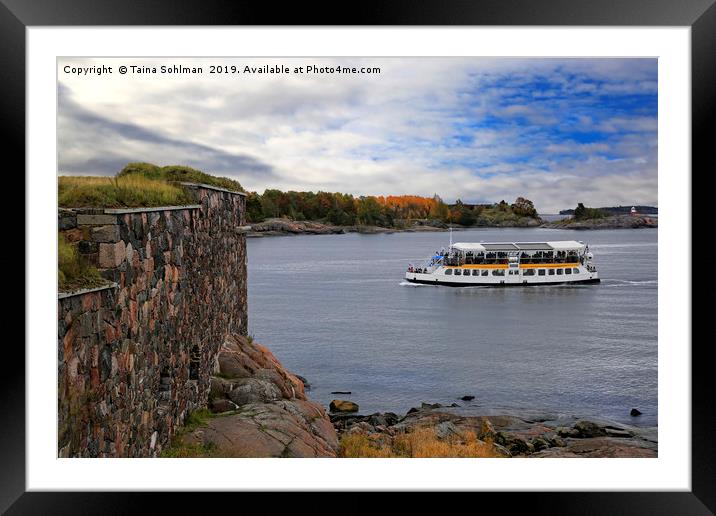 Small Ferry and Fortress Framed Mounted Print by Taina Sohlman