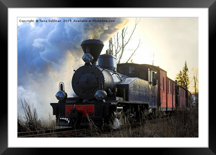 Steam Train Sohvi HKR5 Pulling Carriages Framed Mounted Print by Taina Sohlman