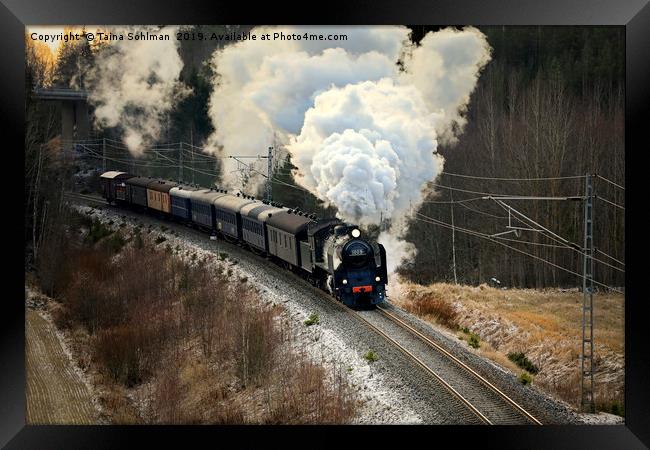 Vintage Steam Train Ukko-Pekka Framed Print by Taina Sohlman