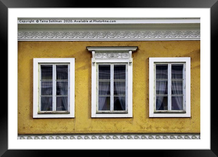 Three Windows on Classic City Buiding Framed Mounted Print by Taina Sohlman