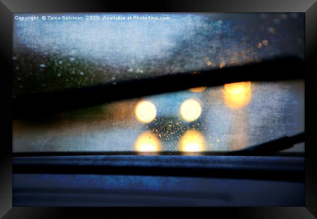 Driving in Rain Digital Art Framed Print by Taina Sohlman