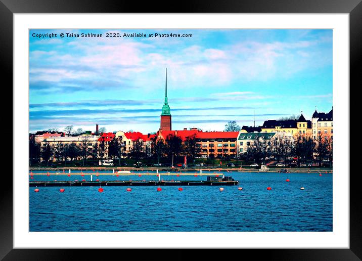 Helsinki Seaside Scenery on Spring Morning Framed Mounted Print by Taina Sohlman