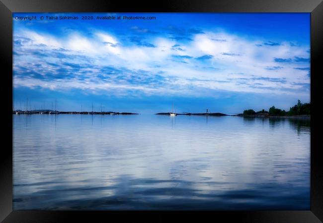 Blue Moment by the Sea Framed Print by Taina Sohlman
