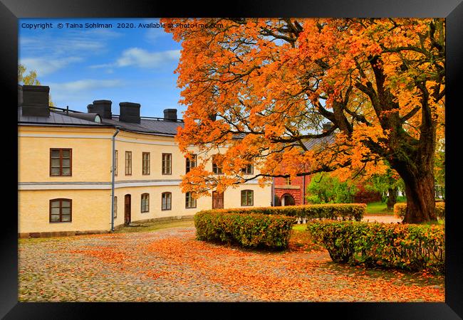 Suomenlinna Autumnal Landscape Framed Print by Taina Sohlman