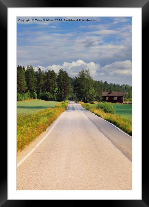 Country Road Framed Mounted Print by Taina Sohlman