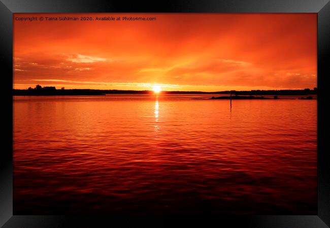 Red September Sunrise  Framed Print by Taina Sohlman