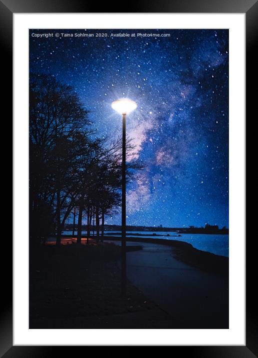 Street Light Under Stars Framed Mounted Print by Taina Sohlman