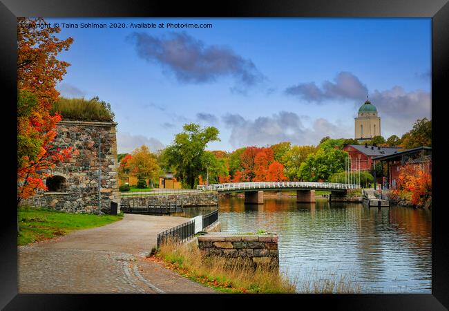 Walking in Autumnal Suomenlinna, Finland Framed Print by Taina Sohlman