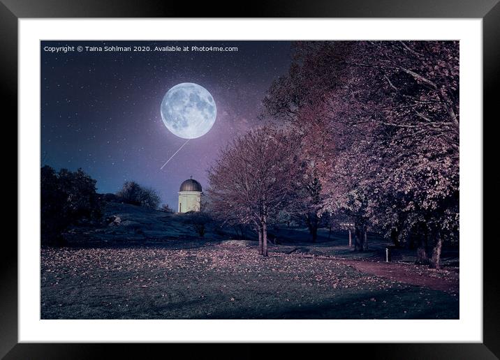 Full Moon in Kaivopuisto Park, Finland Framed Mounted Print by Taina Sohlman