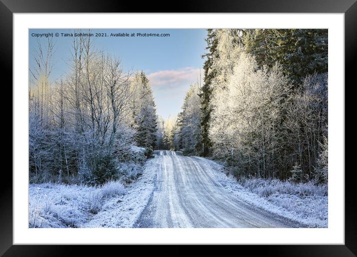 Country Road in Middle of Winter Framed Mounted Print by Taina Sohlman