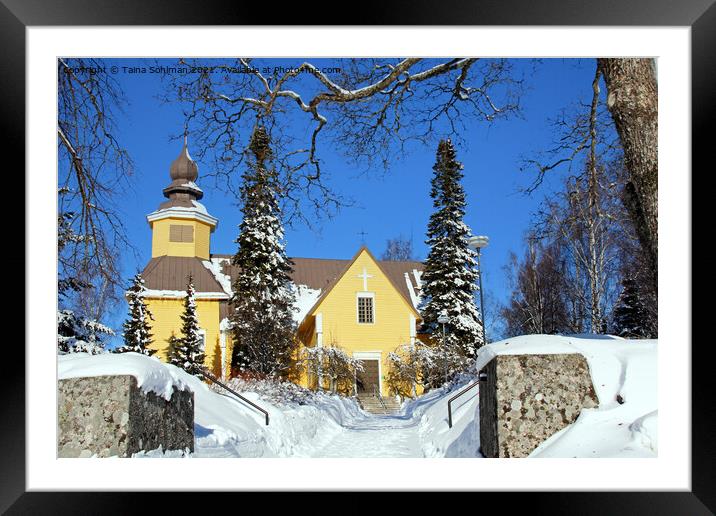 Tarvasjoki Church in Finland Framed Mounted Print by Taina Sohlman